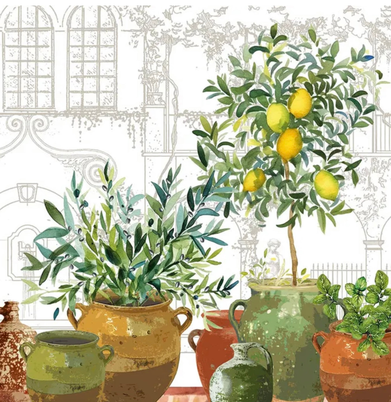 Jardin Provencal Olive Napkins Set of 4