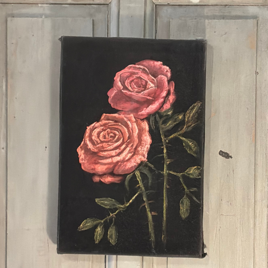 Vintage Velvet Rose Painting ~ Pink Pink - Blue Springs Home