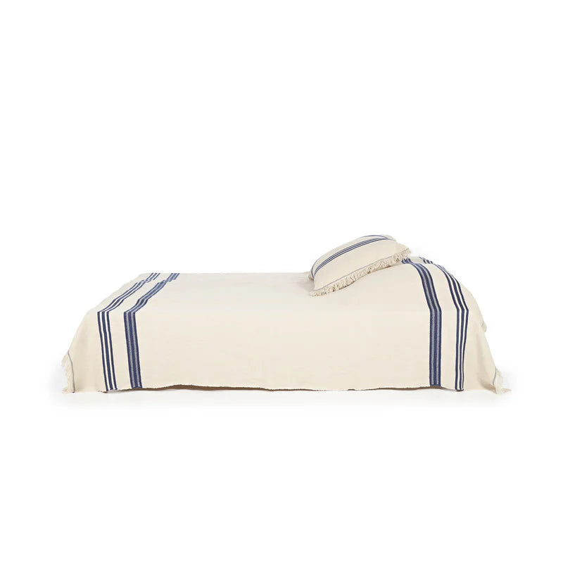 The Indigo Stripe Coverlet