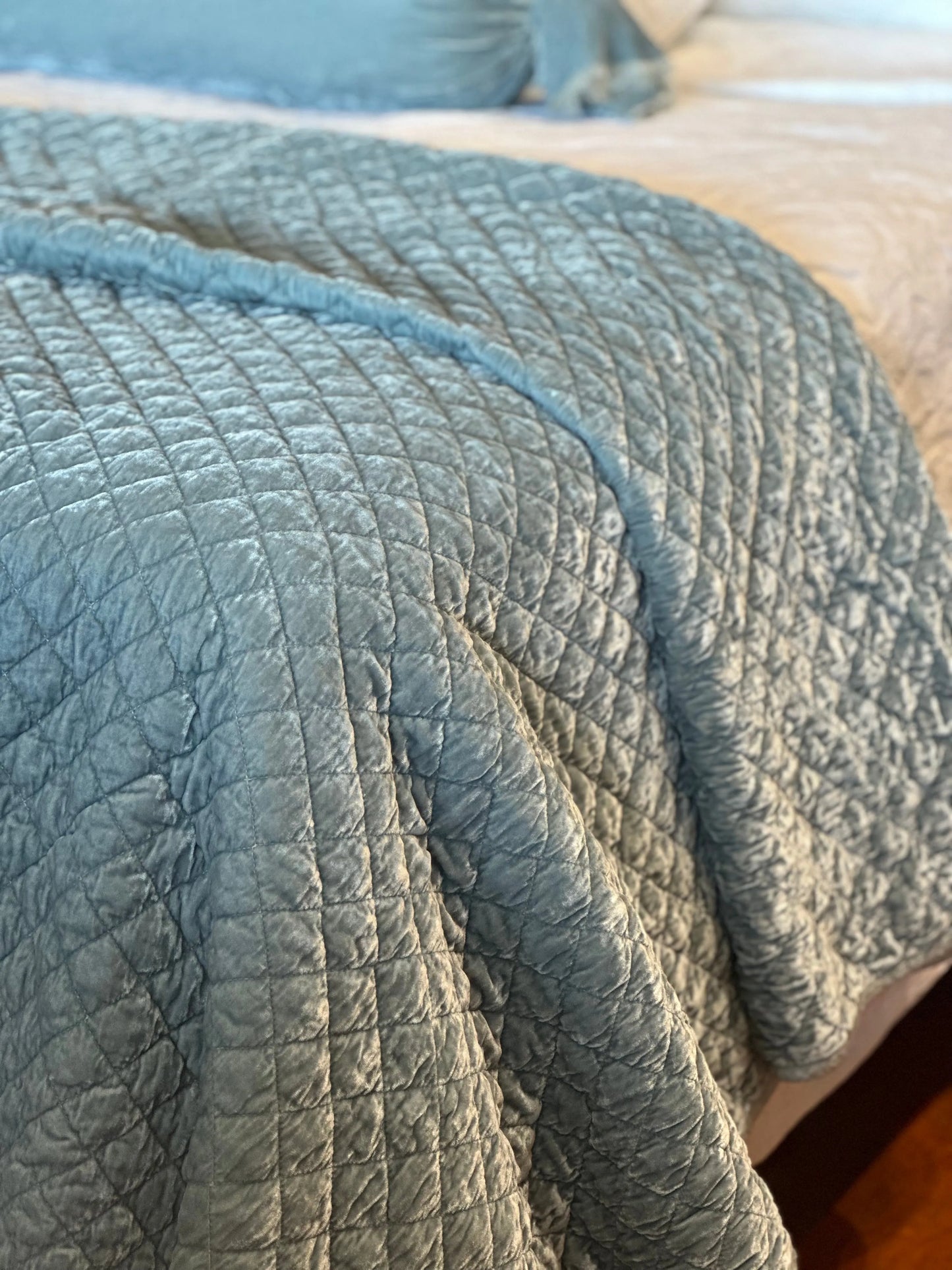 Silk Velvet Quilted Coverlet