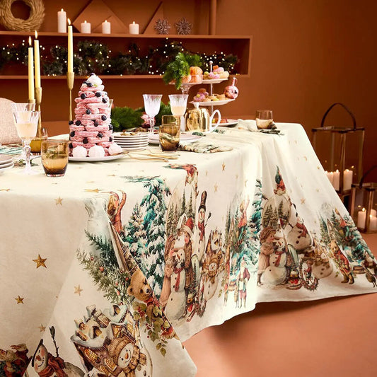 Bonhommes De Neige Vintage Tablecloth