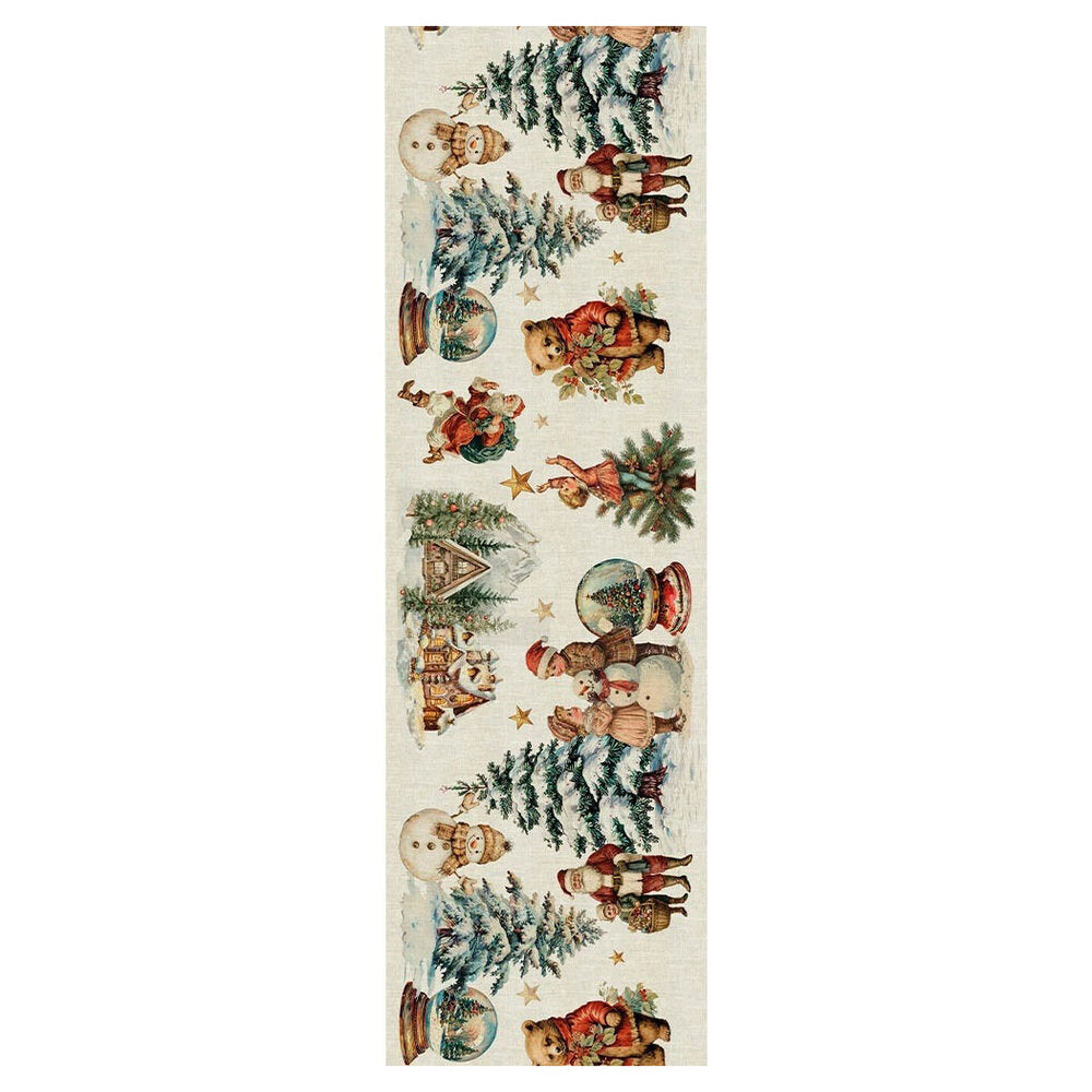 Bonhommes De Neige Vintage Tablerunner 20x91