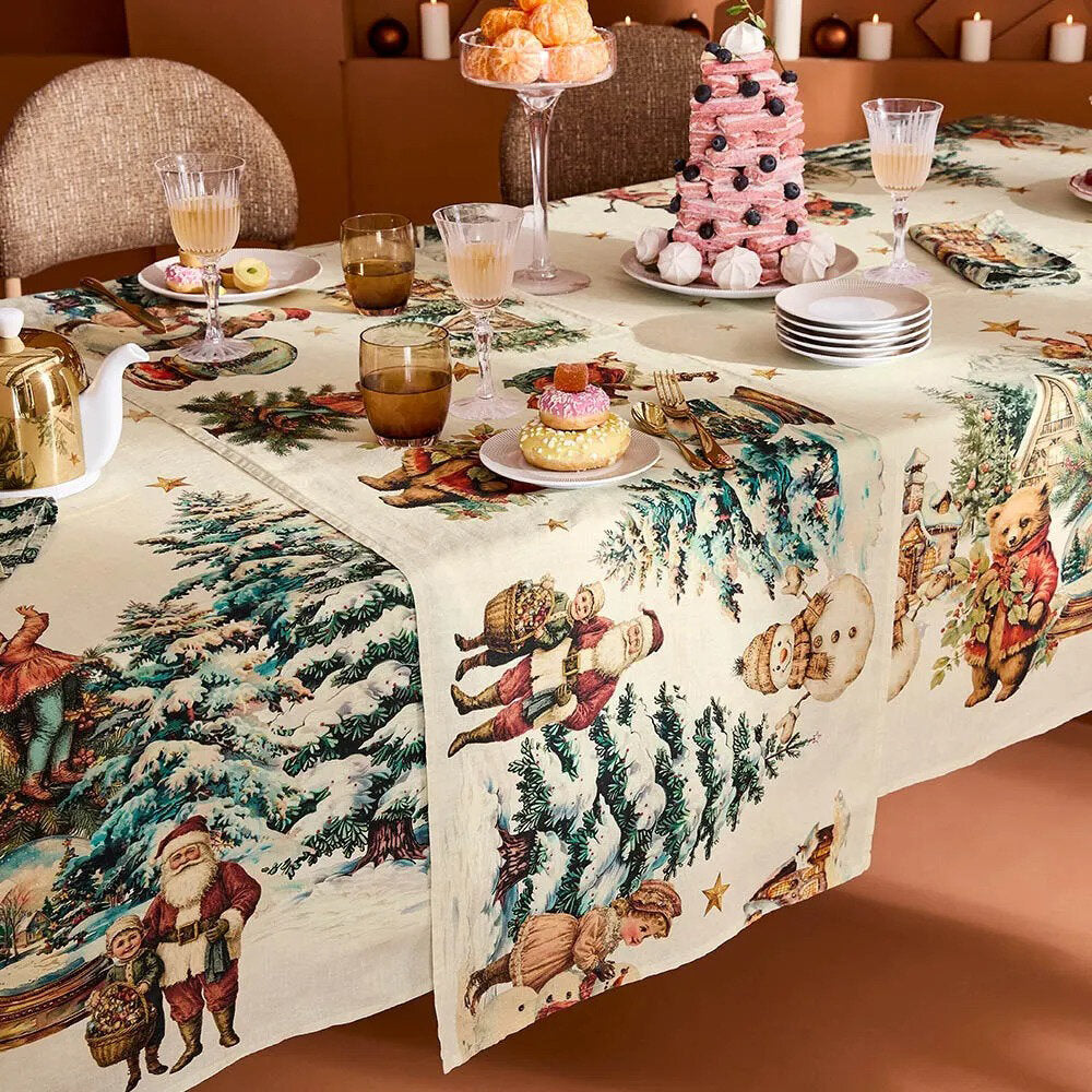 Bonhommes De Neige Vintage Tablerunner 20x91