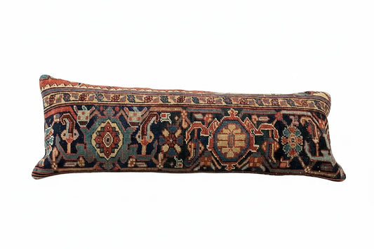 RUG BOLSTER BROWNS, REDS, BLUE 14X47