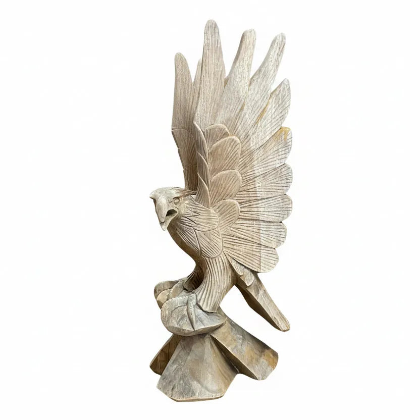 Hand Carved Folk Art Screaming Eagle