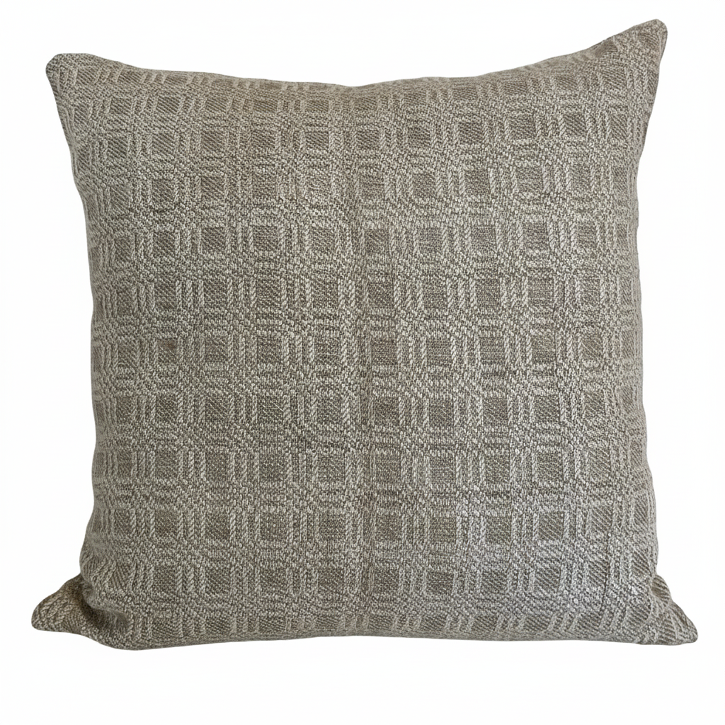 Natural Hemp (Squares) Vintage Pillow