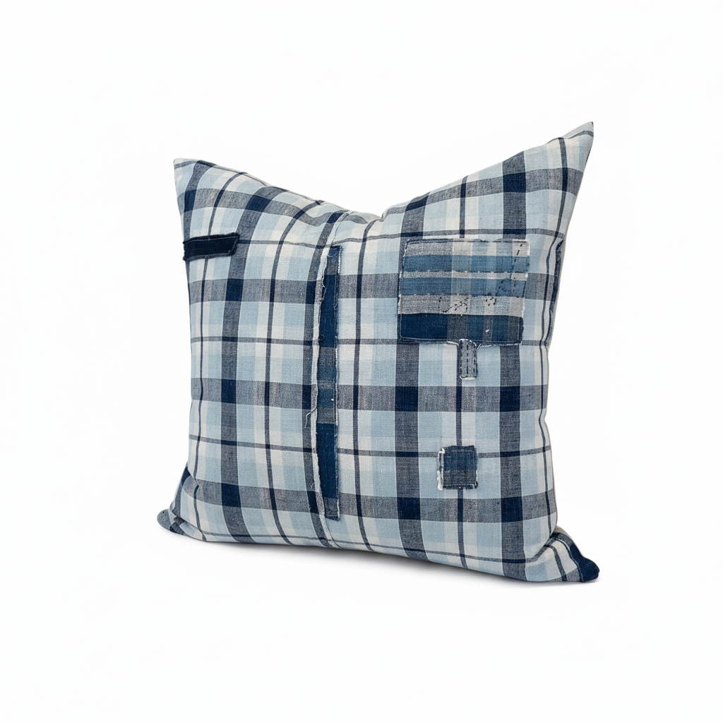 Japanese Plaid Boro w/ Large Patch