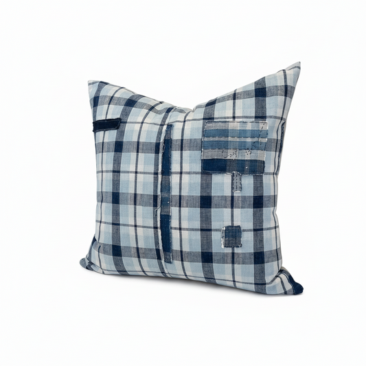 Japanese Plaid Boro w/ Large Patch