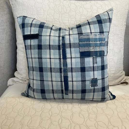 Japanese Plaid Boro w/ Large Patch