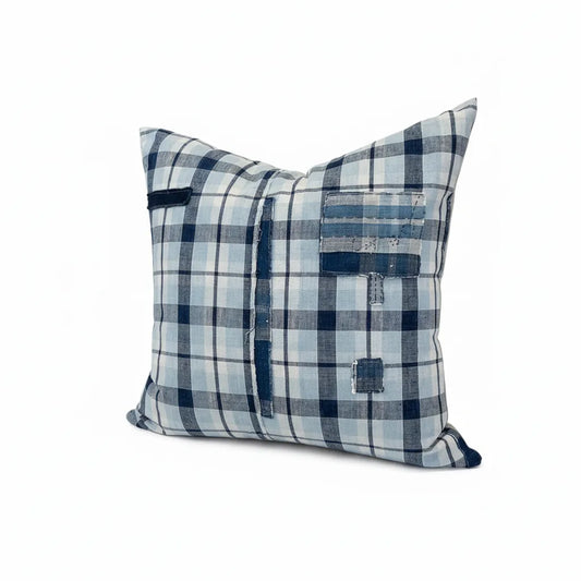 Japanese Plaid Boro w/ Large Patch