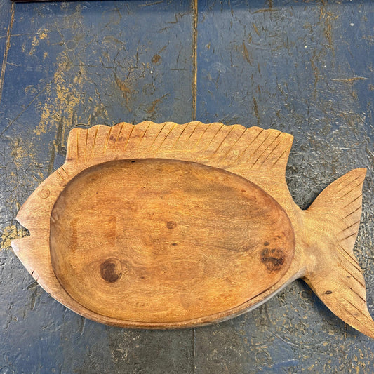 Wood fish shaped plate JP - Blue Springs Home