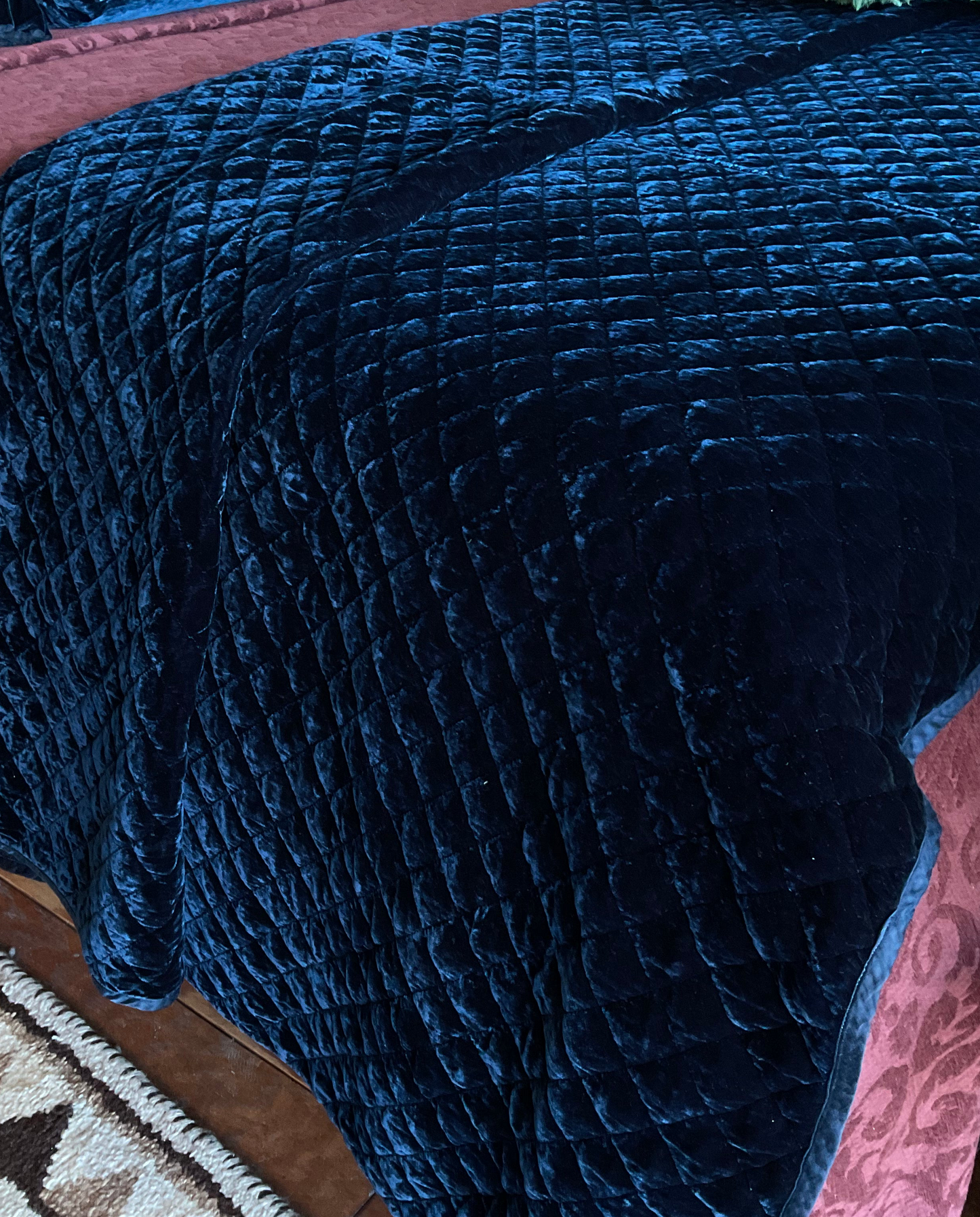 Silk Velvet Quilted Coverlet