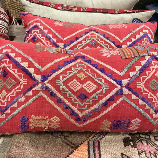 Vintage Red Embroidered w/ Purple 12x22 - Blue Springs Home