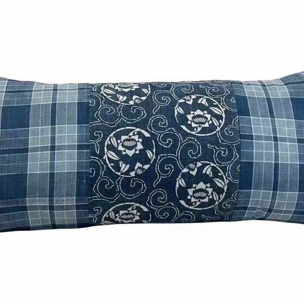 Japanese Cotton Boro Plaid Indigos 17x36