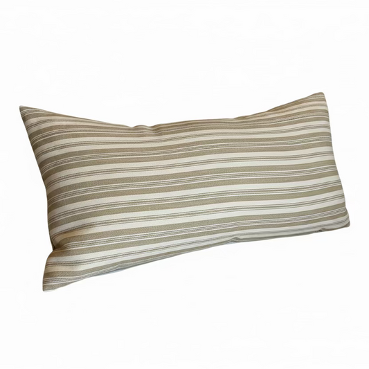 Tan Green Stripe Bolster 18x37