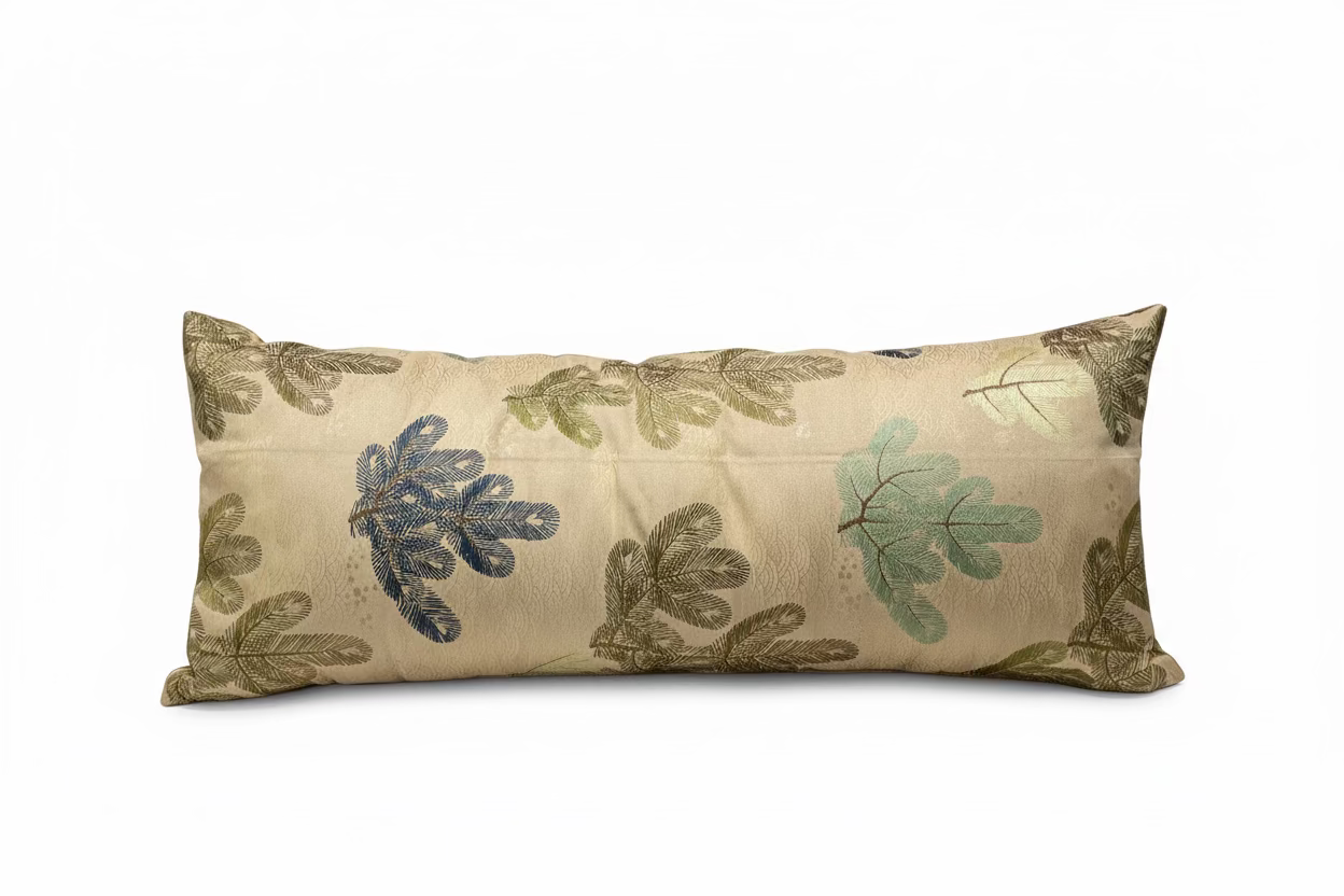 Japanese w/ Green Leaves Vintage Bolster