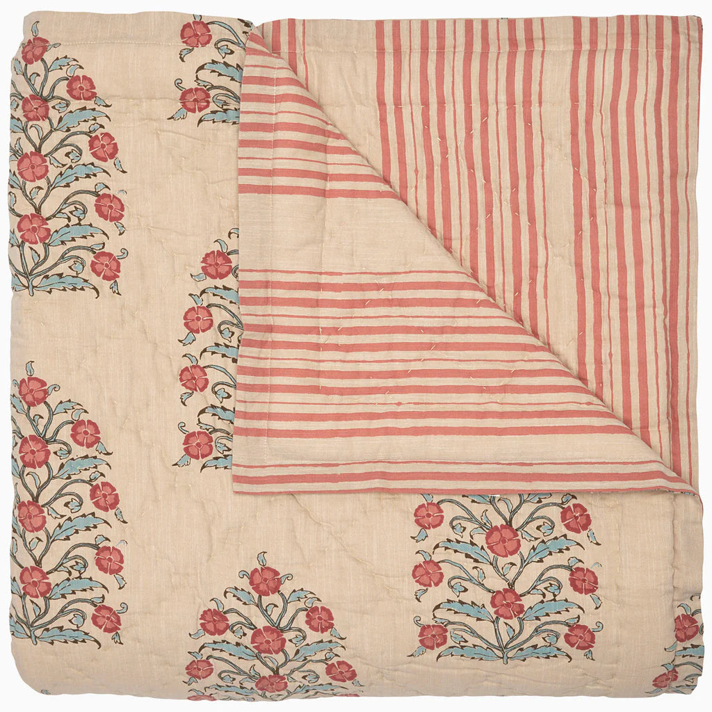 Misha Azalea Chambray Quilt - Blue Springs Home