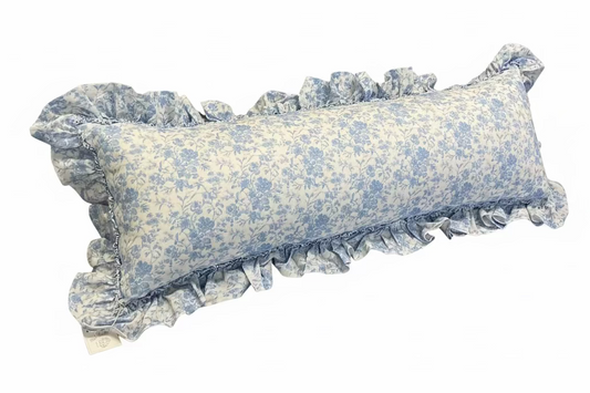 French Toile - Tatter Ruffle Bolster Pillow w/Insert