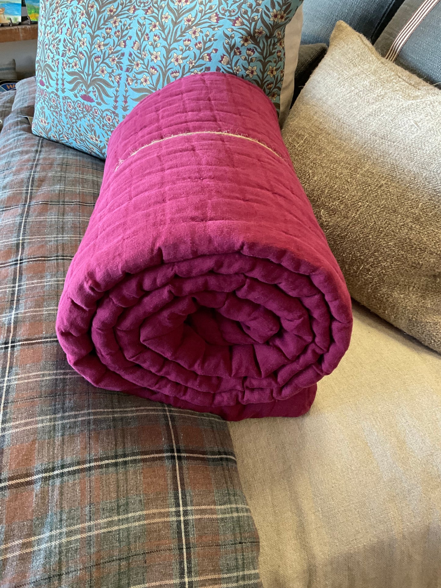 Wavy Linen Throw Blanket