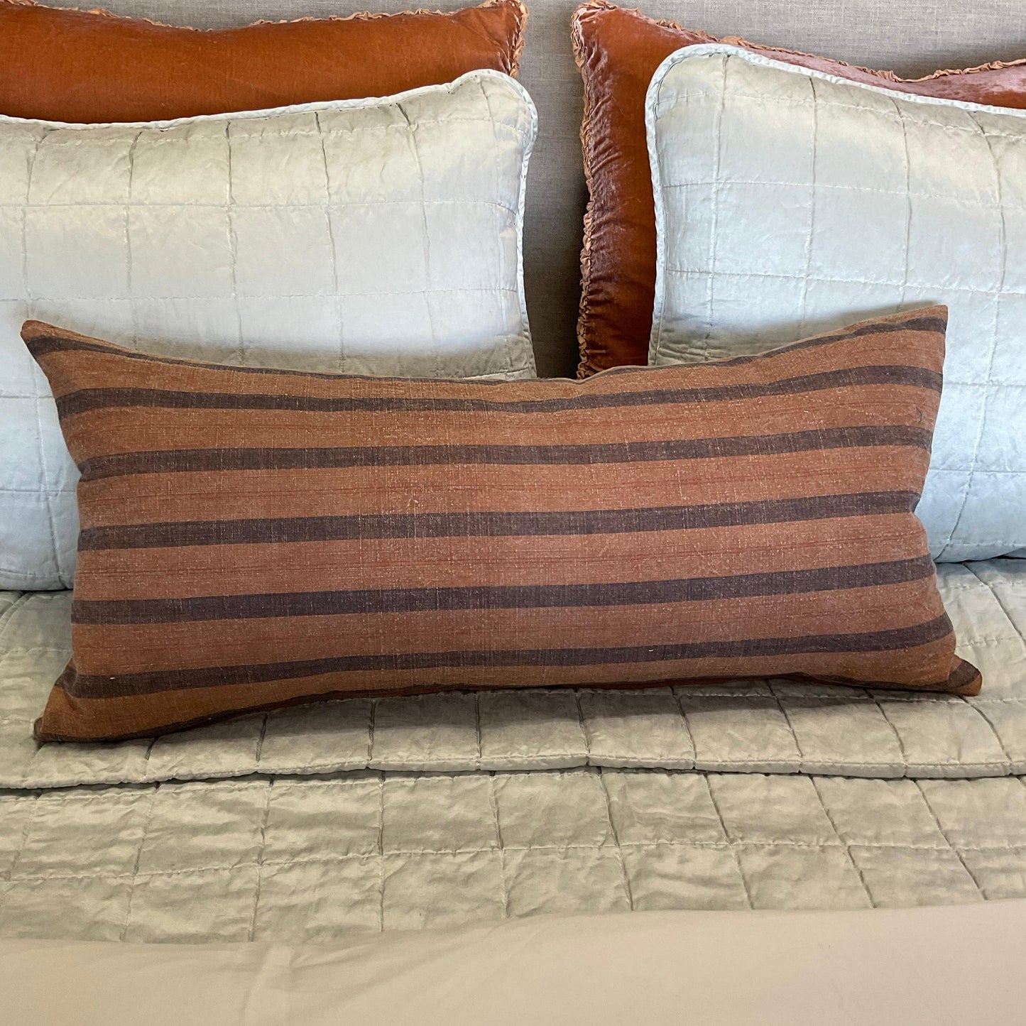 Natural Dyed Stripe Brown 17x36 - Blue Springs Home