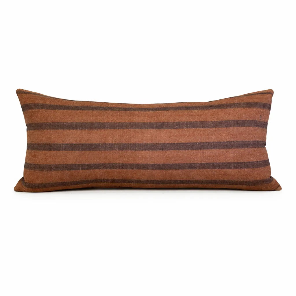 Natural Dyed Stripe Brown 17x36 - Blue Springs Home