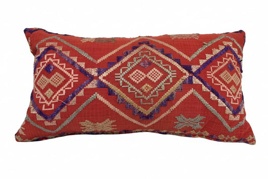 Vintage Red Embroidered w/ Purple 12x22