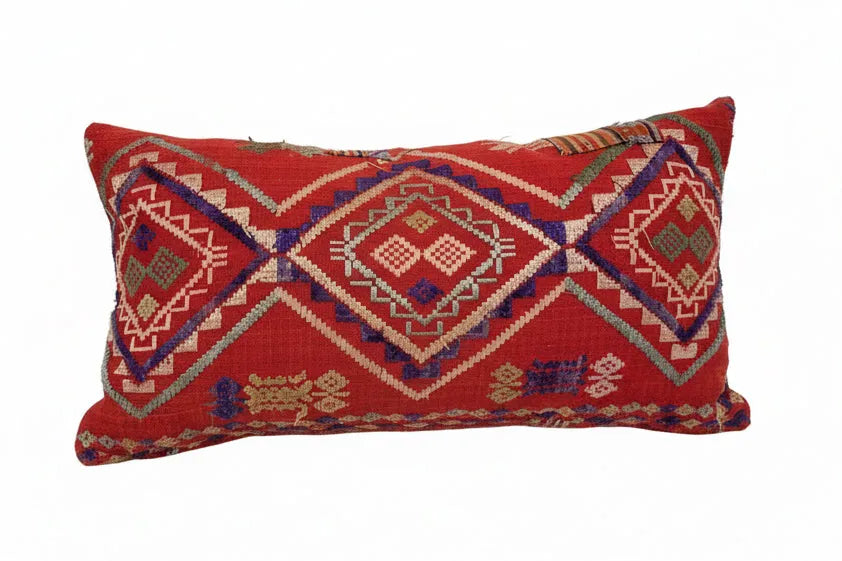 Vintage Red Embroidered w/ Purple 12x22