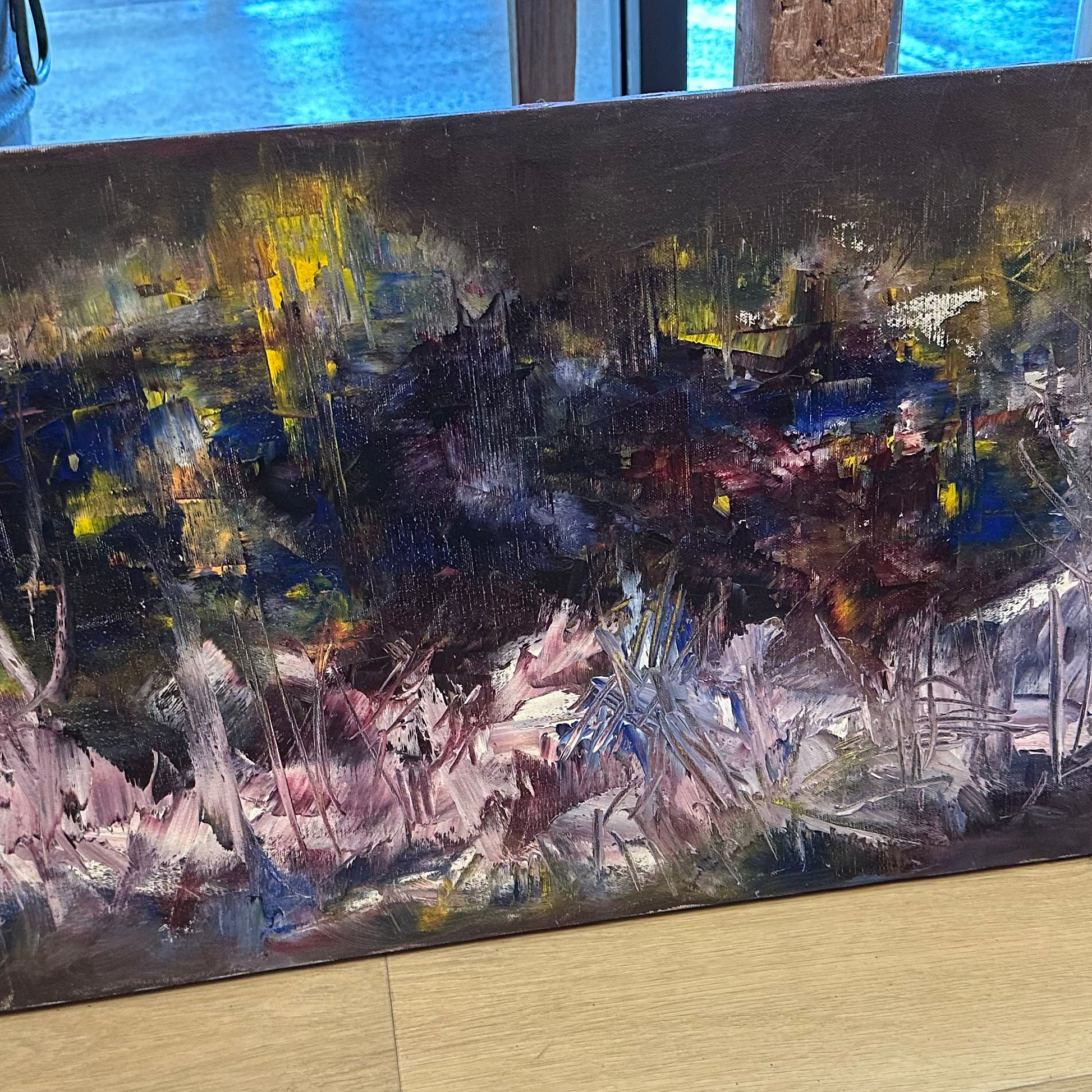 Abstract Mid-Century Oil Painting SBE - Blue Springs Home