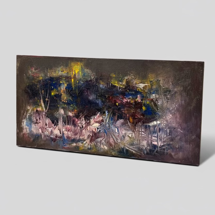 Abstract Mid-Century Oil Painting SBE - Blue Springs Home