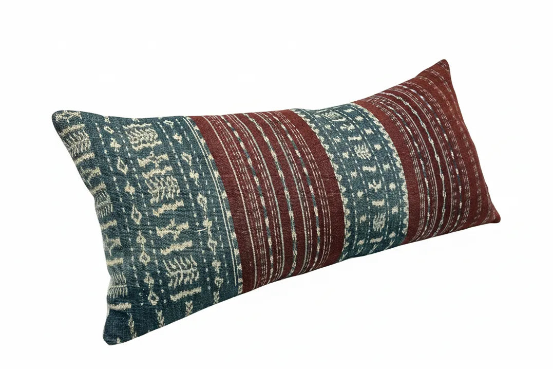 Antique Indonesian Weaving Burgundy 17x36