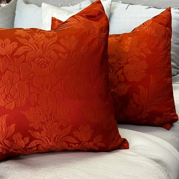 MARGOT Sham by Pillow Talk 28x28 euro sham. Silk Damask - Blue Springs Home