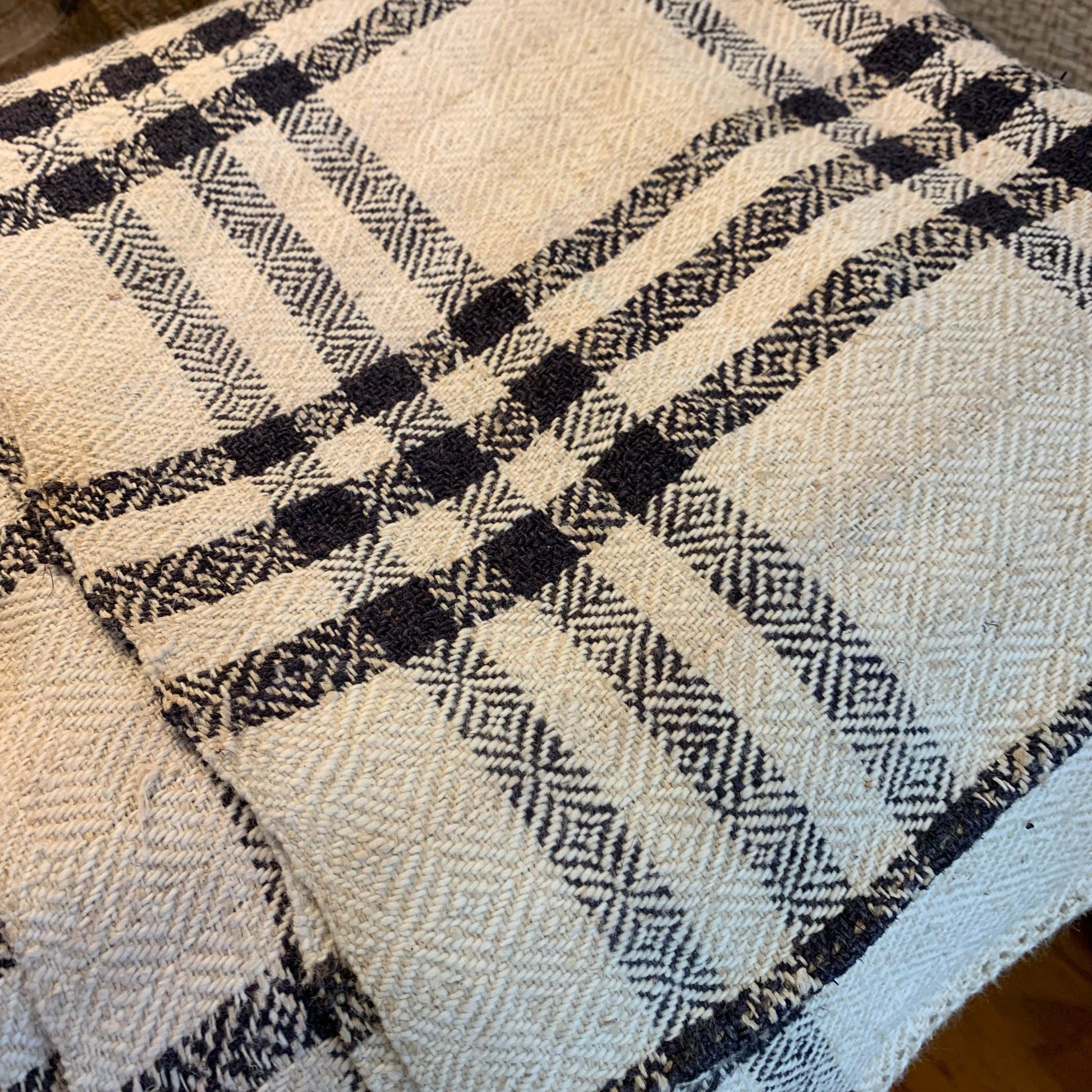 Antique Ukraine Plaid Bed Throw - Blue Springs Home