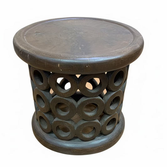 CARVED WOOD CIRCLE PATTERN - Blue Springs Home