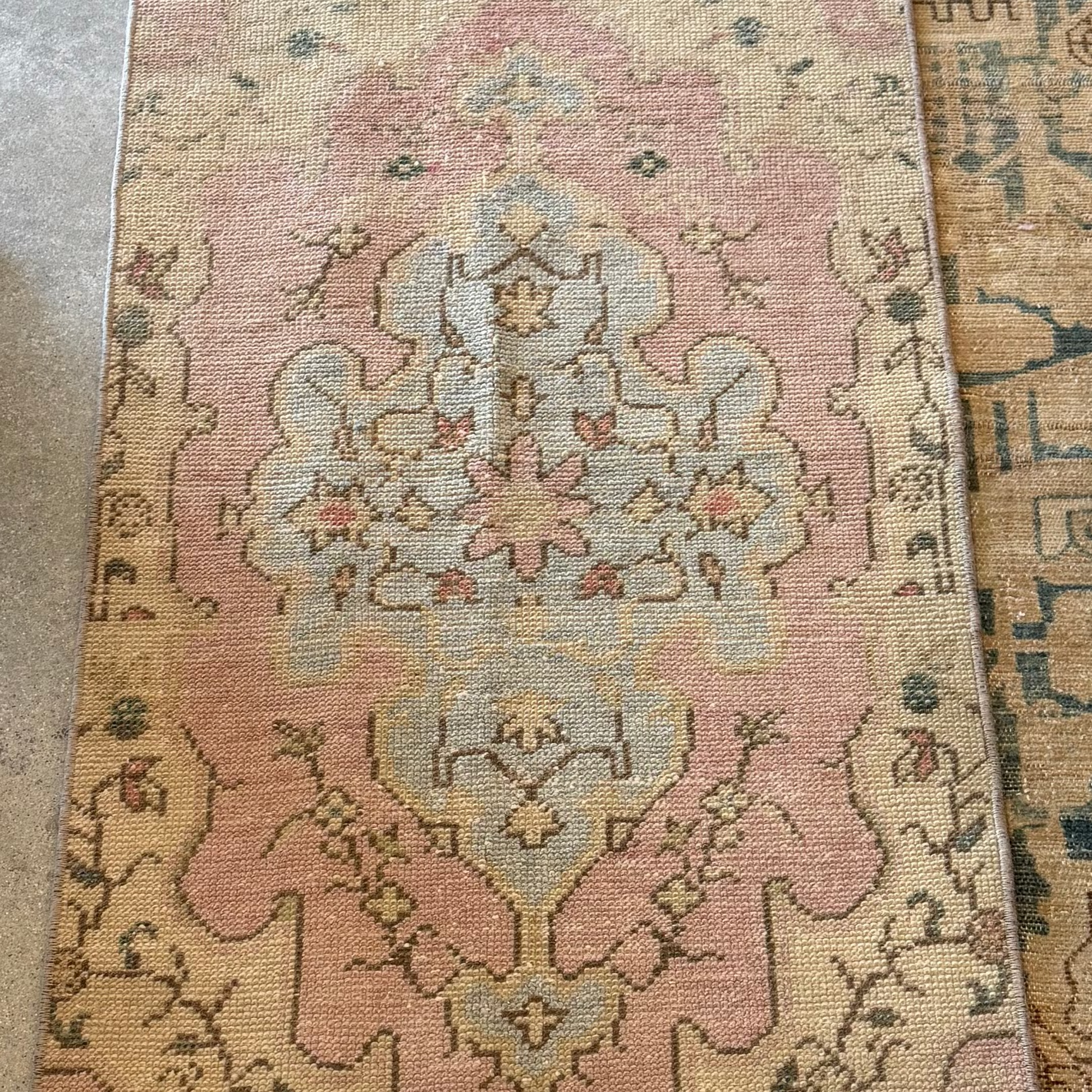 Vintage Runner Pink & Blue 81”x25” - Blue Springs Home