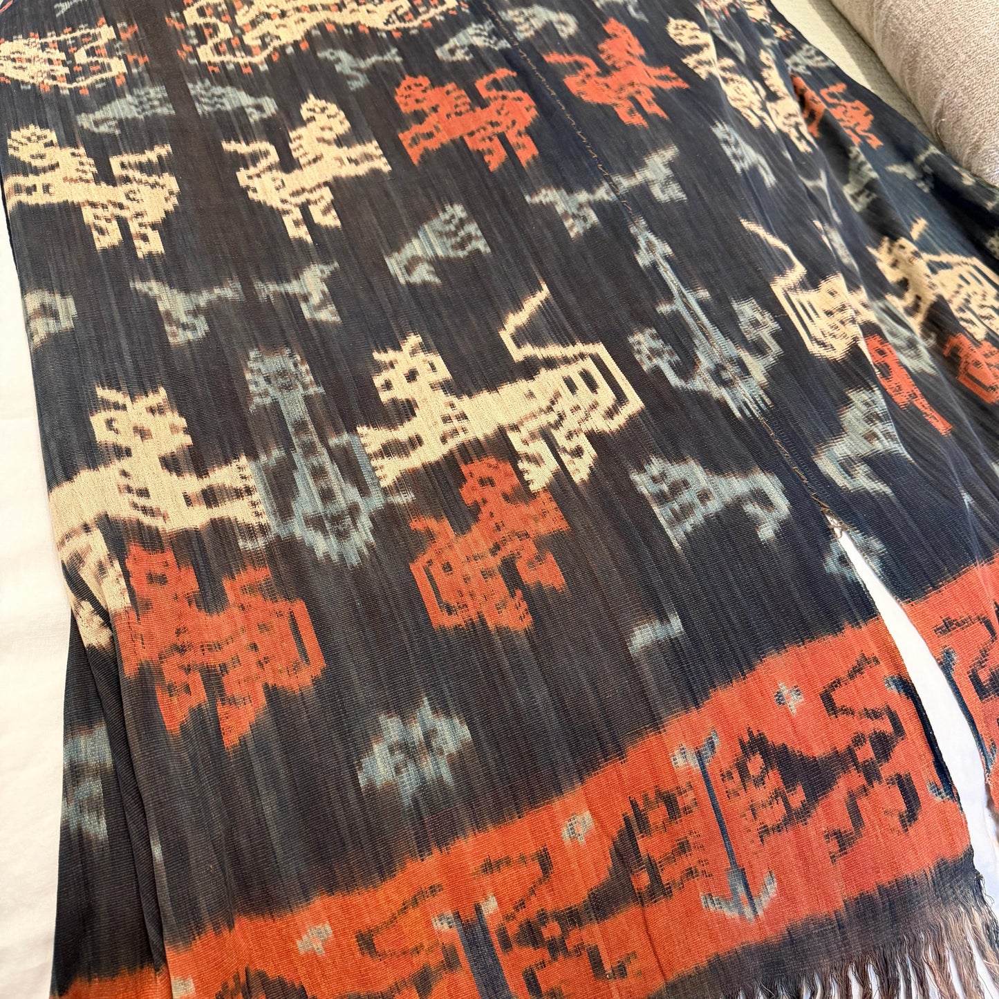 Indonesian Weaving Indigo w/ Rust Turquoise