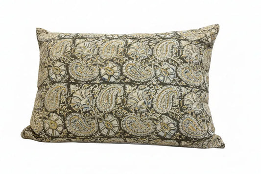 Vintage Block Print Paisley Pillow