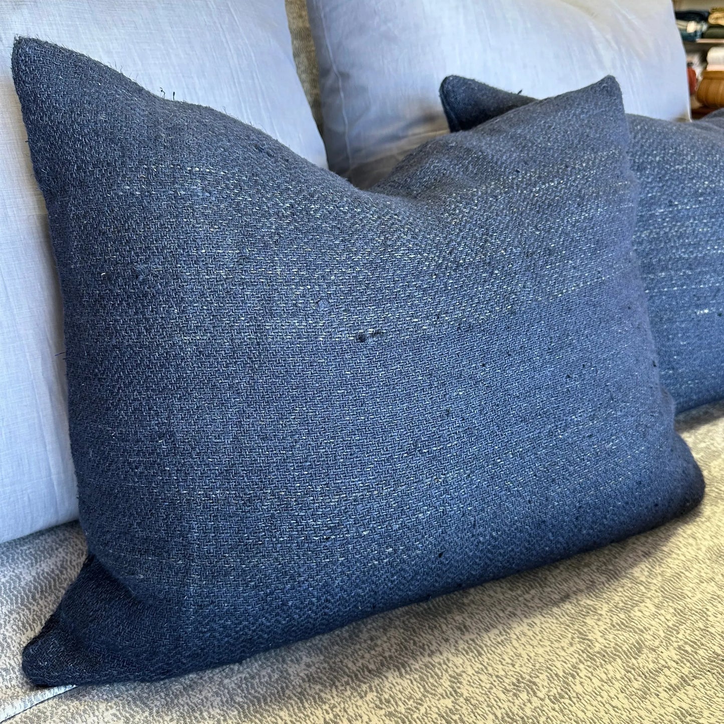 Blue Hemp Vintage Double Sided Pillow - Blue Springs Home