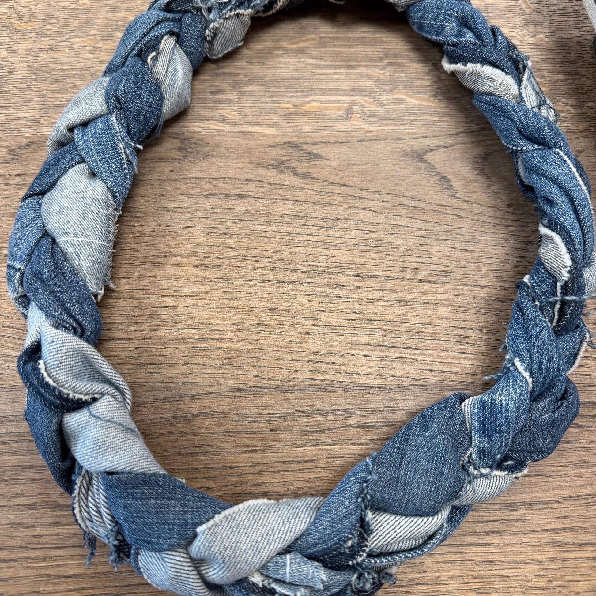 Hand made denim braided neck scarf - Blue Springs Home
