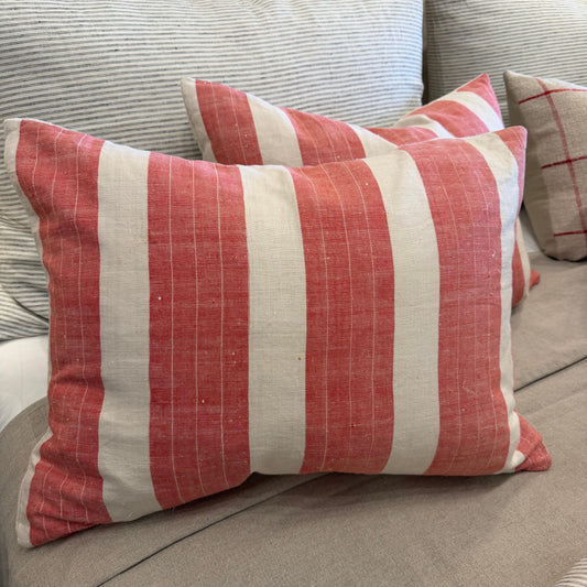 Vintage red/white stripe Hungarian 18x24 - Blue Springs Home
