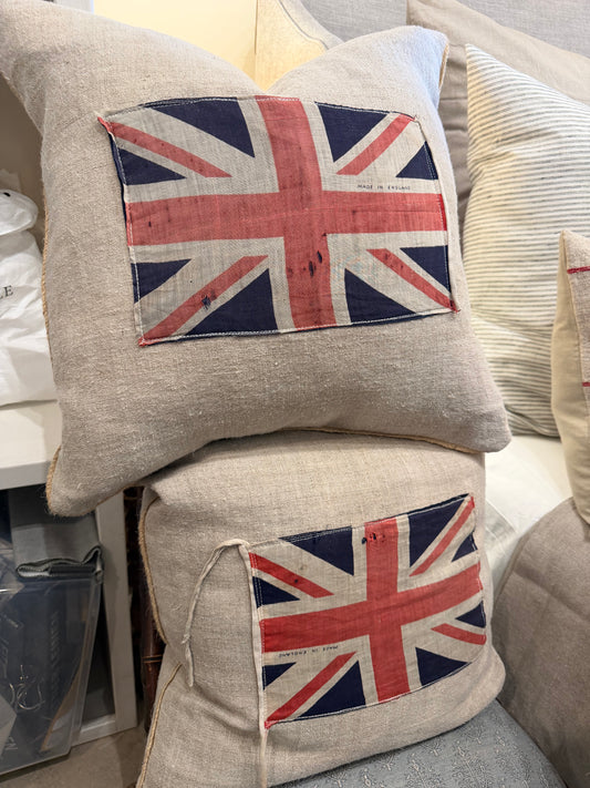 Vintage British Flag pillow 19x19