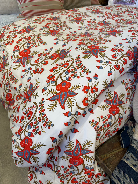 GINGER CORAL DUVET QU - Blue Springs Home