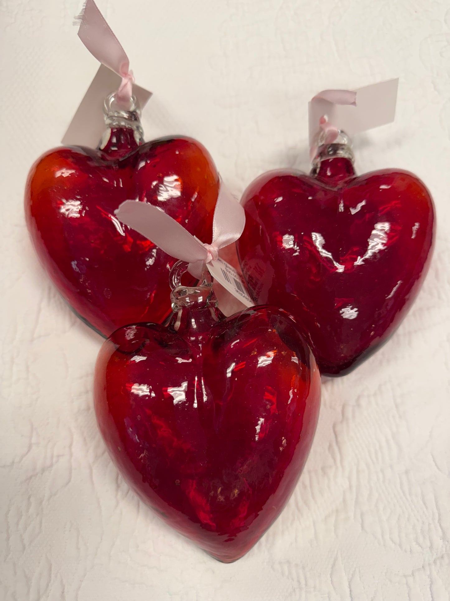 Blown glass red heart