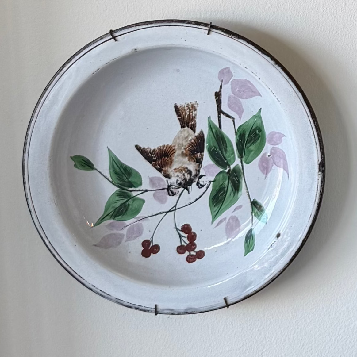 French Enamel Antique Plate