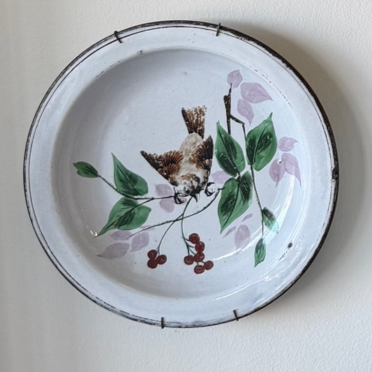 French Enamel Antique Plate - Blue Springs Home
