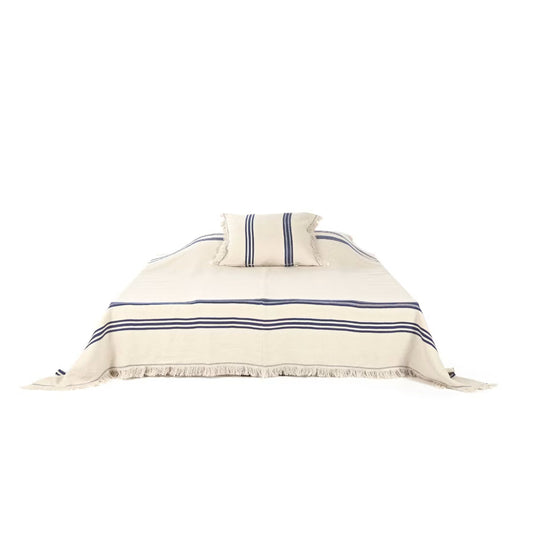 The Indigo Stripe Coverlet