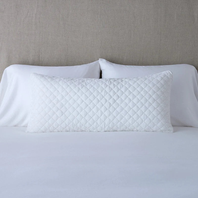 Silk Velvet Quilted Lumbar Pillow - Blue Springs Home