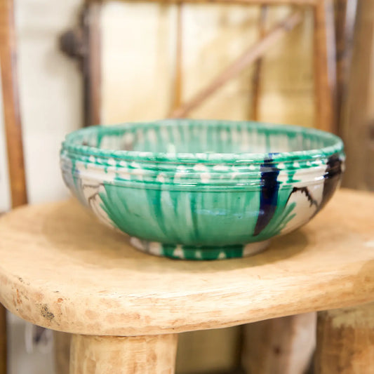 Vintage Drip-Glazed Bowl