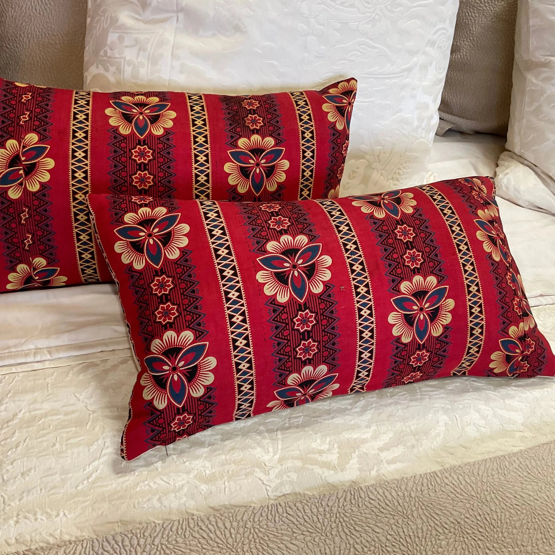 Vintage Red Floral Print 12x22 - Blue Springs Home